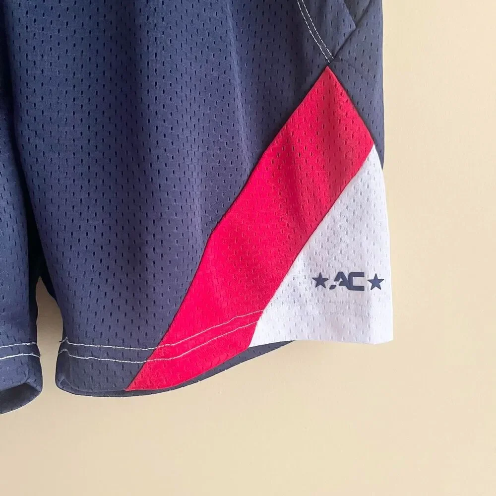Andrew Christian Shorts Men's XL Blue Red Mesh Gym Athletic Short Inseam 5